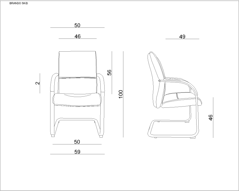 Krzesło biurowe Brando Skid eko skóra czarna