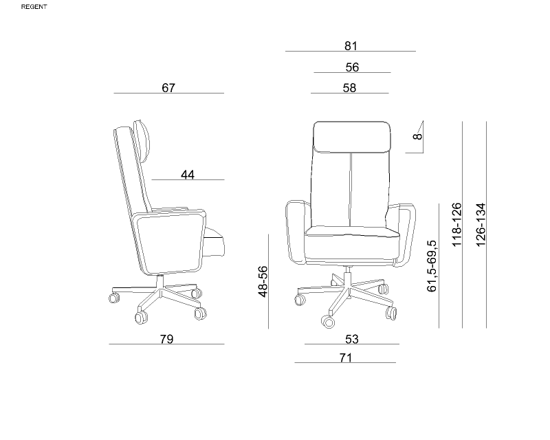 Fotel gabinetowy obrotowy REGENT czarny