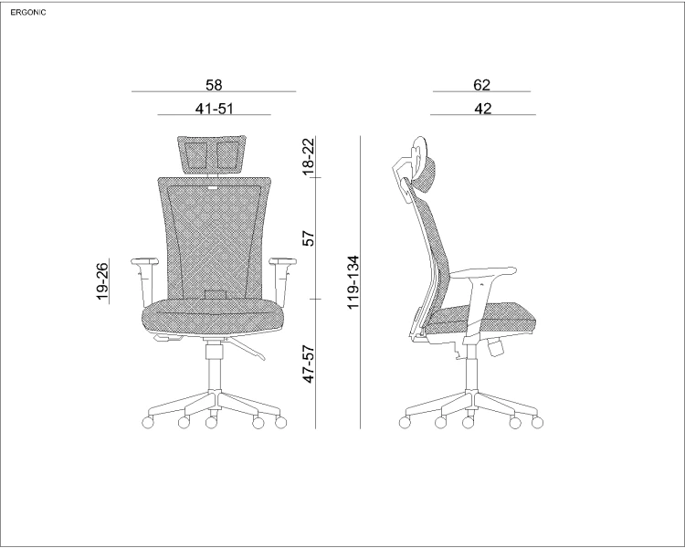 Ergonomiczny fotel biurowy Ergonic czarny