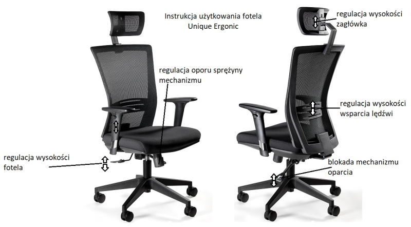 Ergonomiczny fotel biurowy Ergonic czarny