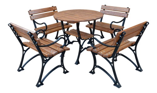 Meble żeliwne Restor z podłokietnikami O 80