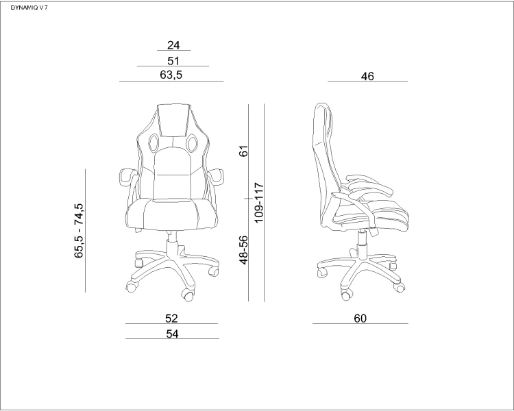 Fotel gamingowy Dynamiq V7 czarny-czerwony