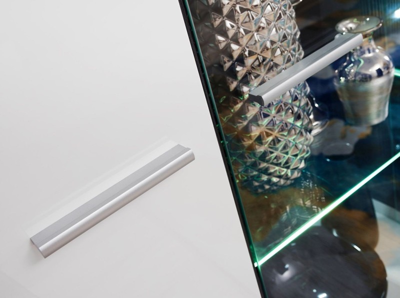 Meblościanka SOLIDO sosna norweska czarna/biały MDF połysk