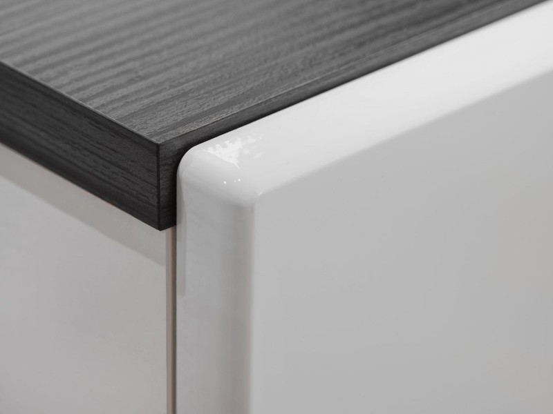 Meblościanka SOLIDO sosna norweska czarna/biały MDF połysk