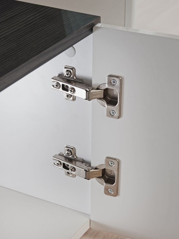 Meblościanka SOLIDO sosna norweska czarna/biały MDF połysk