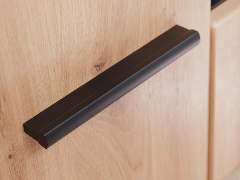 Meblościanka SOLIDO dąb artisan/czarny mat