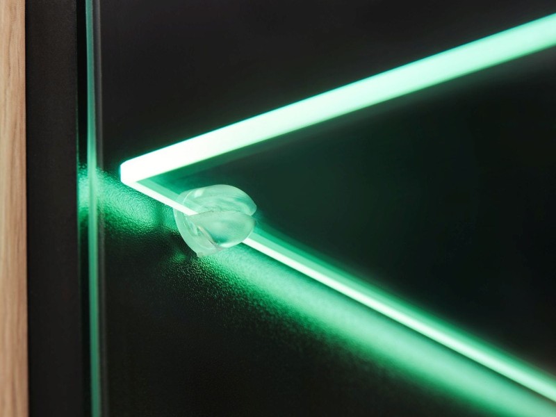 Meblościanka SOLIDO dąb artisan/czarny mat