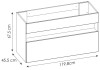 Szafka pod umywalkę 120 cm BAHAMA WHITE 843