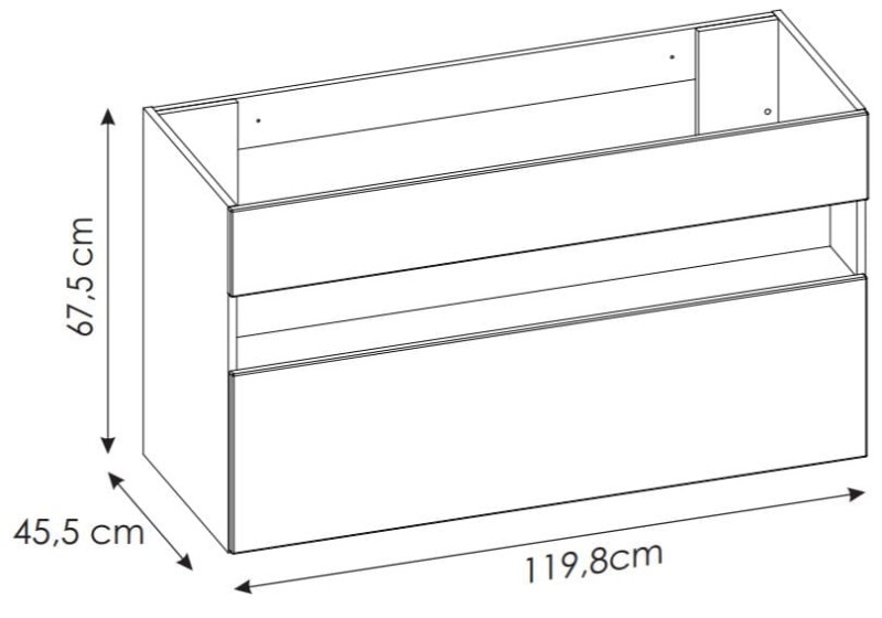 Szafka pod umywalkę 120 cm BAHAMA WHITE 843