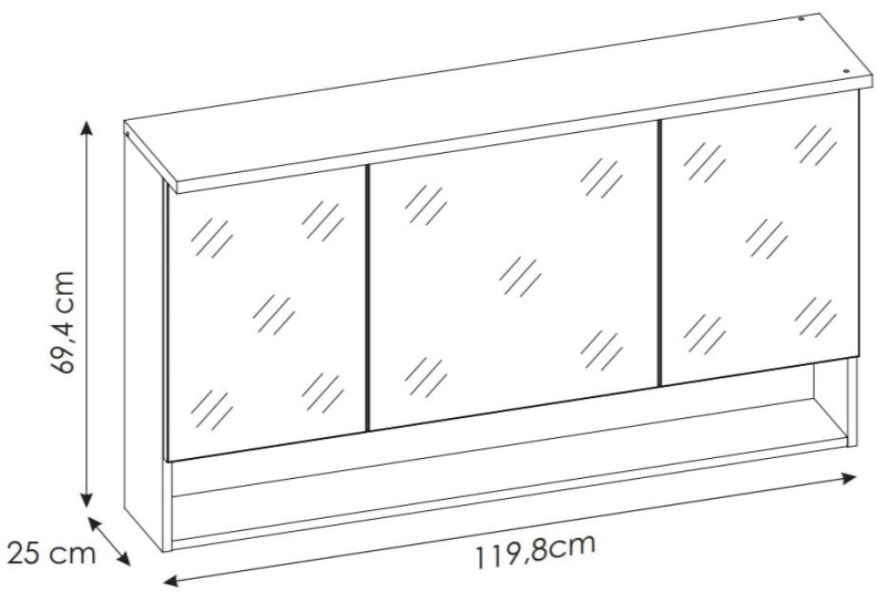 Szafka z lustrem 120 cm BAHAMA WHITE 854