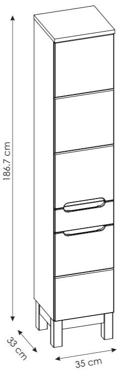 Szafka wysoka BALI BIAŁY 800