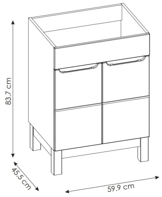 Szafka pod umywalkę 60 cm BALI BIAŁY 820
