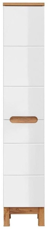 Szafka łazienkowa wysoka z koszem BALI BIAŁY 804