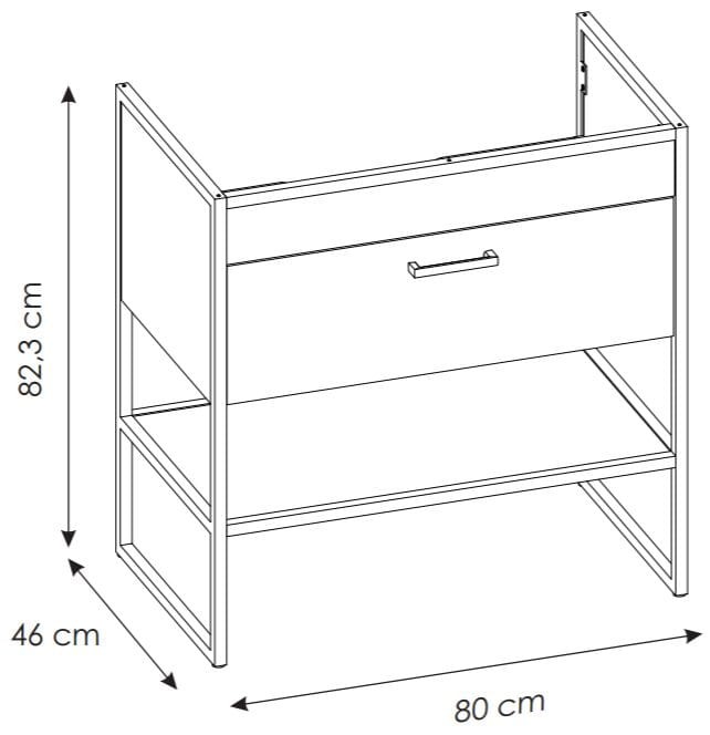 Szafka pod umywalkę 80 cm BROOKLIN 821