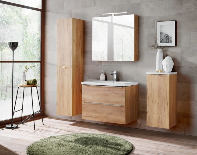 Szafka łazienkowa niska z koszem na pranie CAPRI OAK 811A