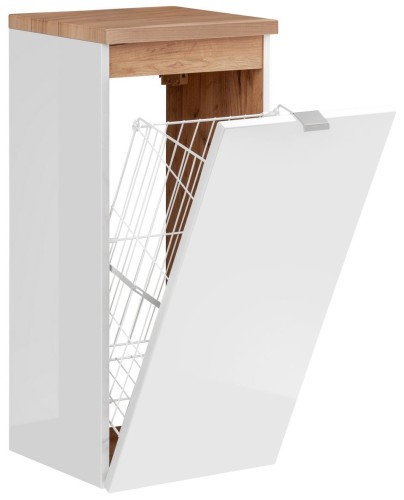 Szafka niska z koszem na pranie CAPRI WHITE 811B