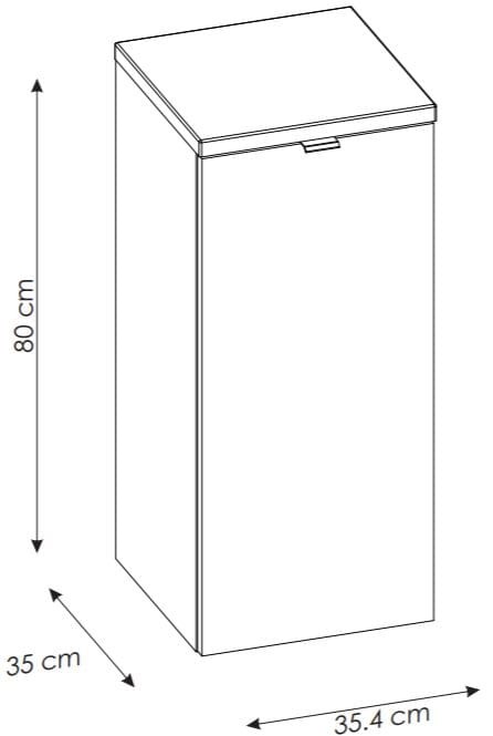 Szafka niska z koszem na pranie CAPRI WHITE 811B