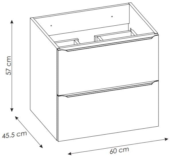 Szafka pod umywalkę 60 cm CAPRI WHITE 820B