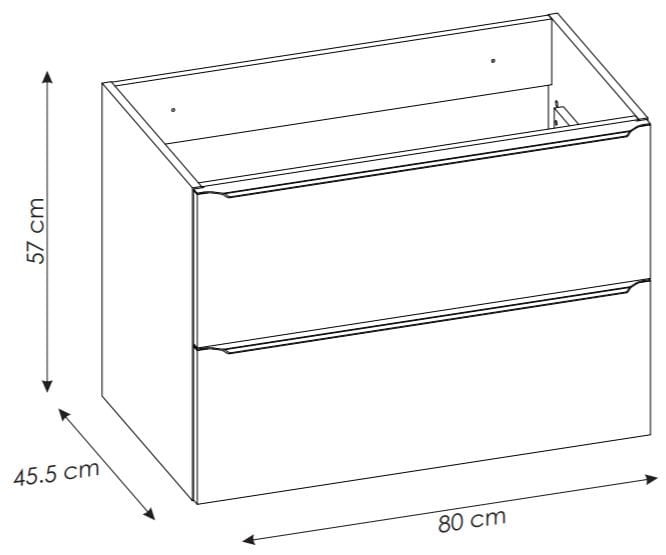 Szafka pod umywalkę 80 cm CAPRI WHITE 821B