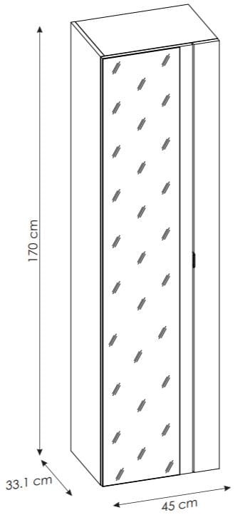 Szafka wysoka z lustrem CAPRI WHITE 803B