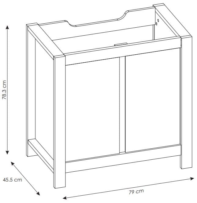 Szafka pod umywalkę 80 cm CLASSIC OAK 821