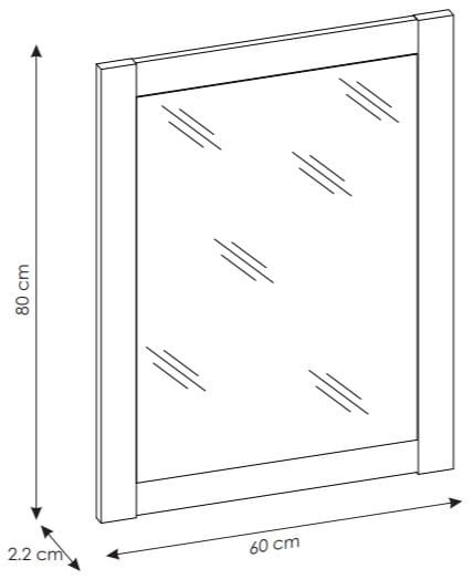 Lustro w ramie 60 cm CLASSIC OAK 840