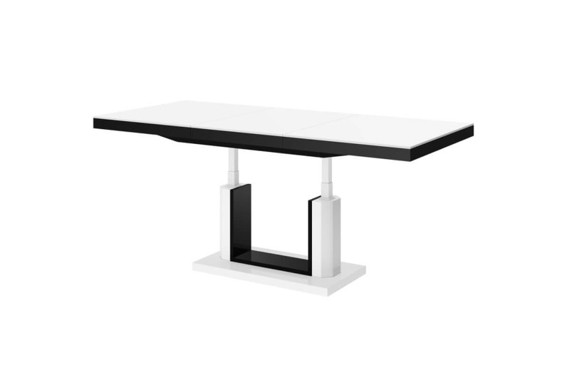 Ławostół podnoszony rozkładany QUADRO LUX - Biało-czarny mat