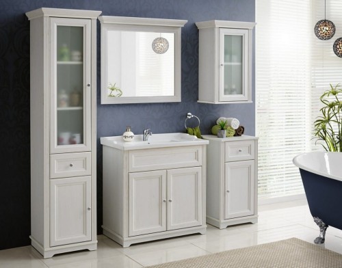 Lustro łazienkowa w ramie PALACE WHITE 841-80 CM