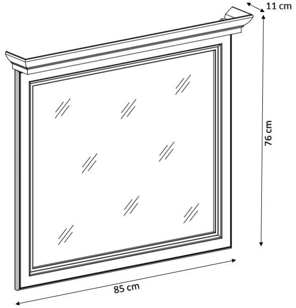 Lustro łazienkowa w ramie PALACE WHITE 841-80 CM