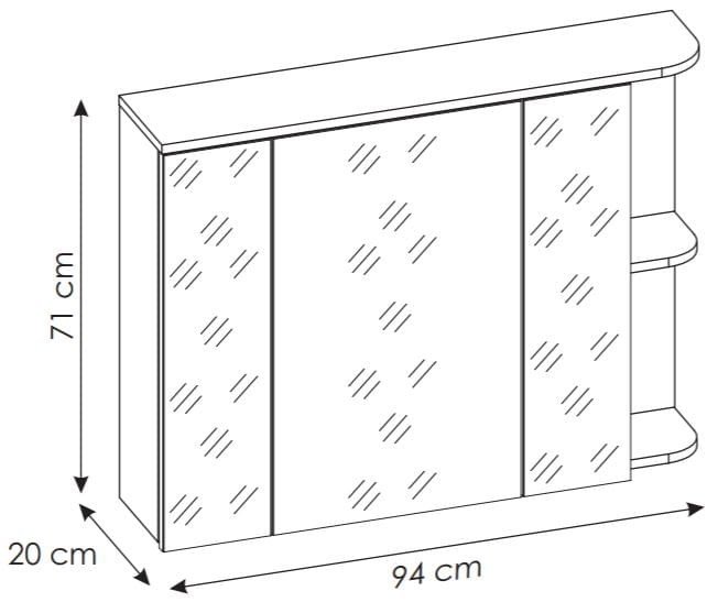 Szafka łazienkowa z lustrem PLATINUM 840