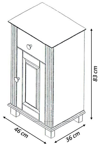 Drewniana szafka łazienkowa niska RETRO NOWE FSC 810