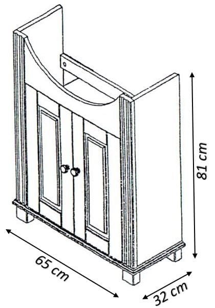 Drewniana szafka pod umywalkę RETRO NOWE FSC 864