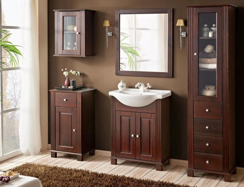 Drewniana szafka pod umywalkę RETRO NOWE FSC 864