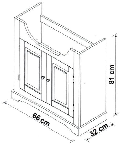 Drewniana szafka pod umywalkę ROMANTIC NOWY FSC 862-U65