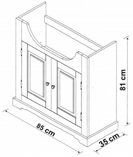 Drewniana szafka pod umywalkę ROMANTIC NOWY FSC 861-U85