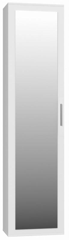 Garderoba szafa, słupek z lustrem biały