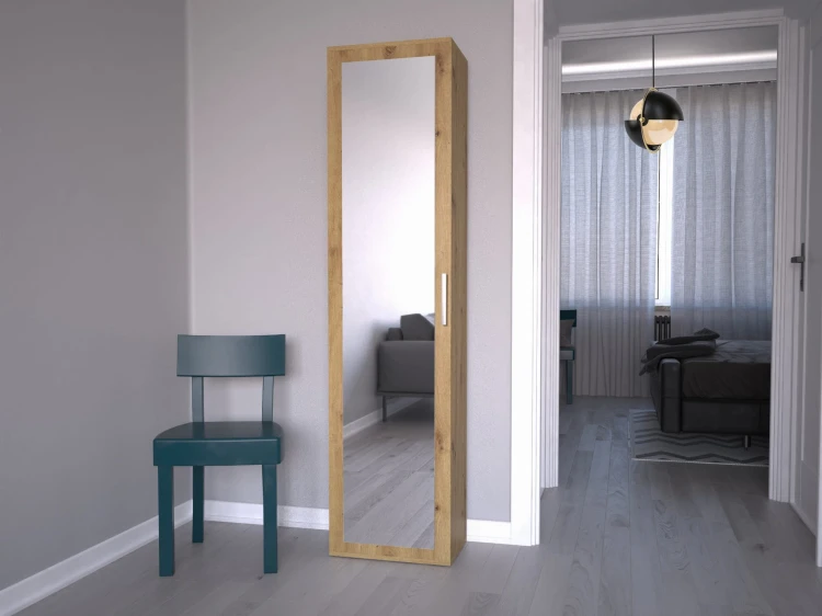 Garderoba szafa z lustrem dąb artisan