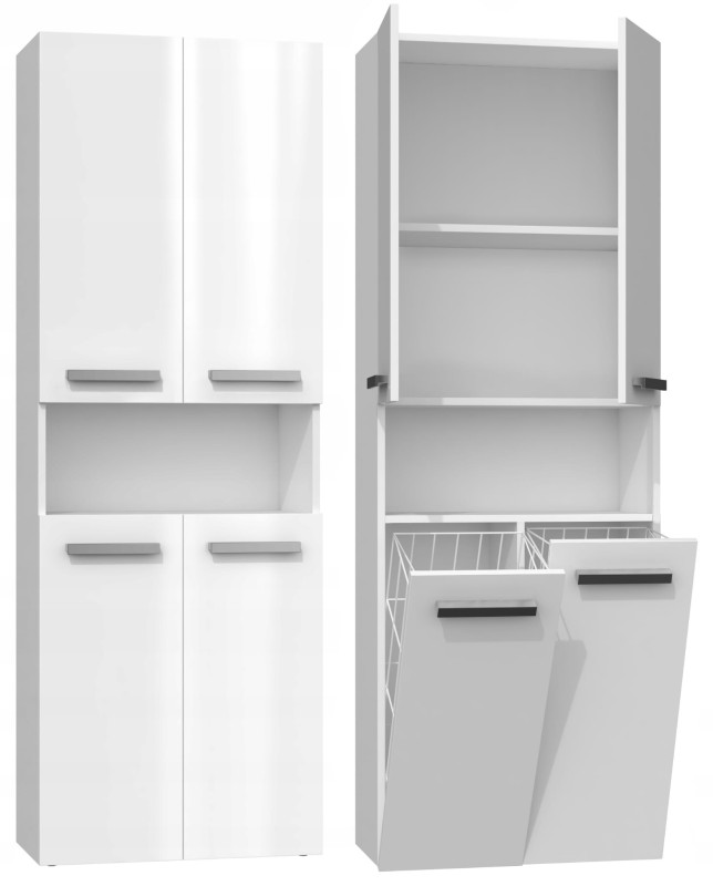 Szafka łazienkowa z półką Emil II Biały mat/połysk