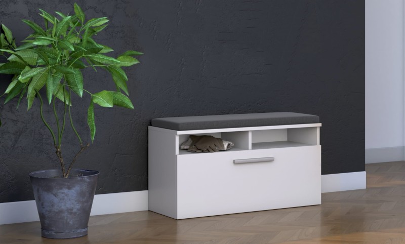 Szafka na buty z siedziskiem Rio biały