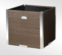 Donica technorattanowa z listwą alu 46 cm