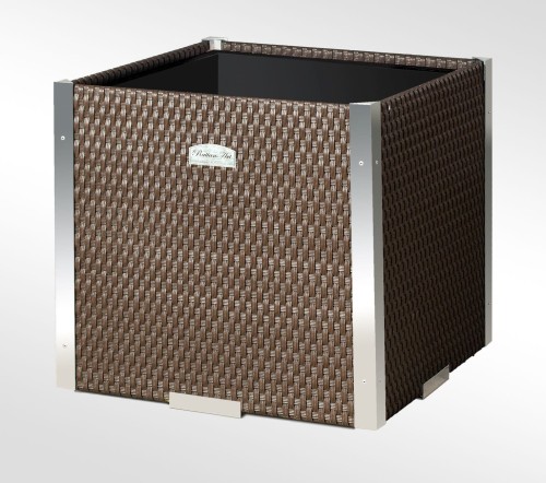 Donica technorattanowa z listwą alu  46 cm