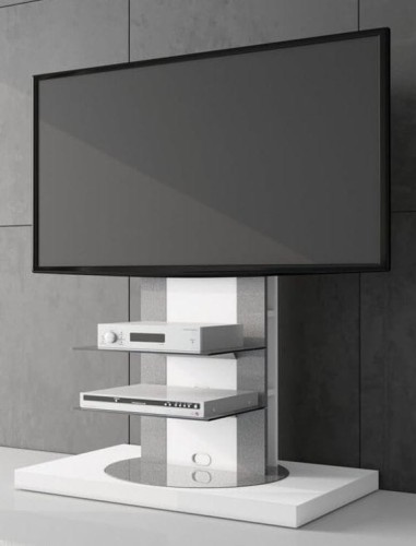 Stolik RTV ROMA II biały połysk