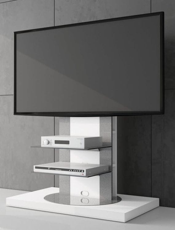 Stolik RTV ROMA II biały połysk