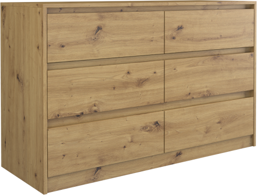 Komoda Karol 6 szuflad 120cm Dąb artisan