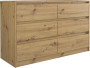 Komoda Karol 6 szuflad 120cm Dąb artisan