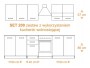 Zestaw mebli kuchennych z blatem sonoma SET200 biały mat/dąb sonoma