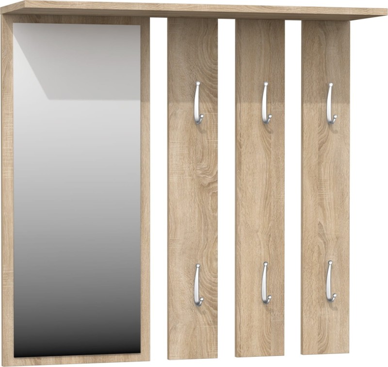 Wieszak z lustrem Lille Dąb sonoma