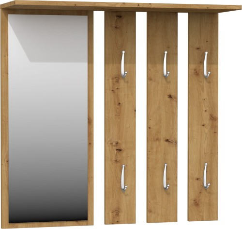 Wieszak z lustrem Lille Dąb artisan