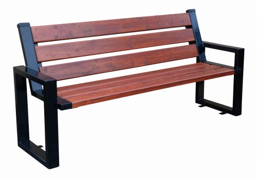 Ławka stalowa nowoczesna szeroki profil z oparciem 150