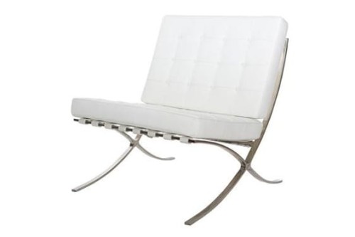 Fotel BA1 biała eko skóra